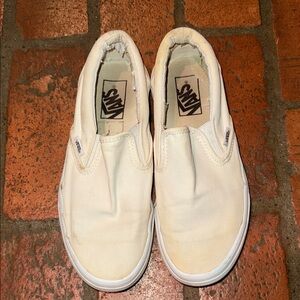 Vans White Classic Slip-On Shoes